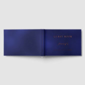 ゲストブックバースデーネイビーブルーバラ金ゴールドフォイル ゲストブック (全面)