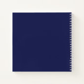 ゲストブックバースデーネイビーブルーホワイトネームシンプル ノートブック (裏面)