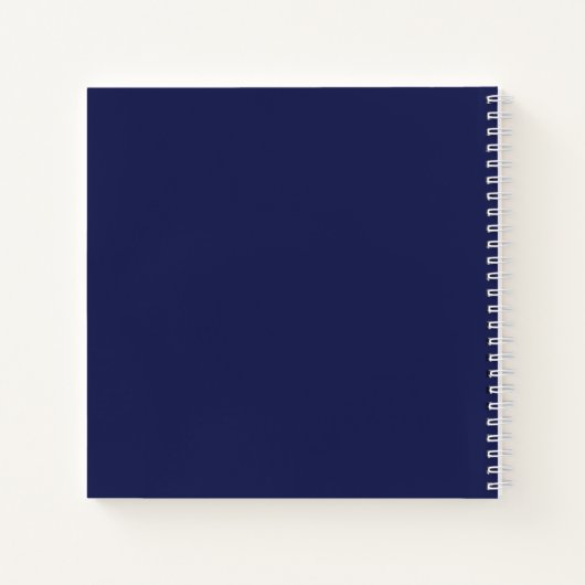 ゲストブックバースデーネイビーブルーホワイトネームシンプル ノートブック (裏面)