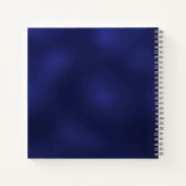 ゲストブックバースデーネイビーブルーホワイト花模様 ノートブック (裏面)