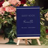 ゲストブックバースデーネイビーブルーミニマリスト ノートブック