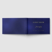 ゲストブックバースデーネイビーブルー金ゴールドフォイル ゲストブック (全面)