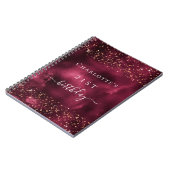 ゲストブックバースデーバーガンディバラ金ゴールドグリッター ノートブック (左側)