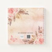 ゲストブックバースデーパンパスバラ赤面バタフライ ノートブック (裏面)