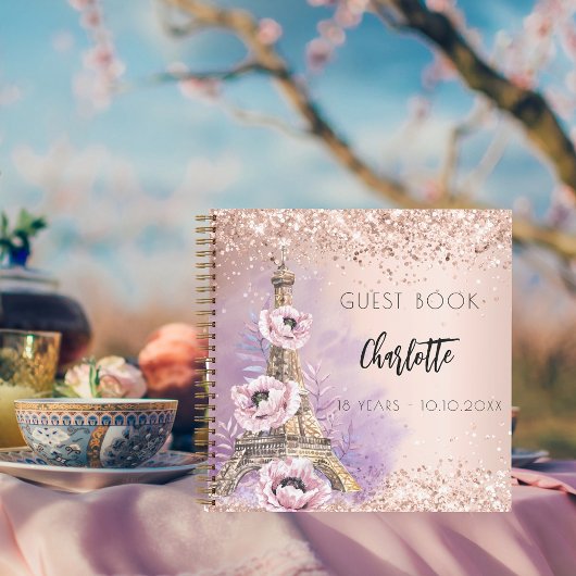 ゲストブックバースデーパーティパリエッフェルタワー ノートブック