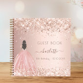ゲストブックバースデーパーティードレスバラ金ゴールドグリッター ノートブック