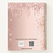 ゲストブックバースデーパーティーバラ金ゴールド赤面バルーン ノートブック (裏面)