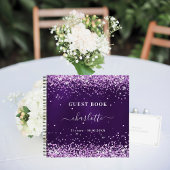 ゲストブックバースデーパープルグリッター名 ノートブック