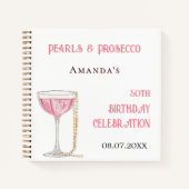 ゲストブックバースデーパールプロセッコピンク ノートブック (正面)