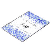 ゲストブックバースデー王室のタブルーホワイト紙吹雪 ノートブック (左側)