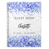ゲストブックバースデー王室のタブルーホワイト紙吹雪 ノートブック (正面)