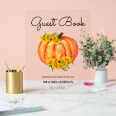 ゲストブックパンプキン秋の結婚式 アクリルサイン (ウェディング)