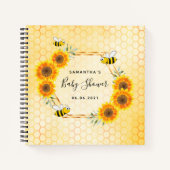 ゲストブックビーハニカムサンフラワーベビーシャワー ノートブック (正面)