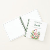 ゲストブックピンクフラミンゴ誕生日パーティー ノートブック (内部)