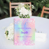 ゲストブックピンクホログラフィックバースデーパーティー ノートブック