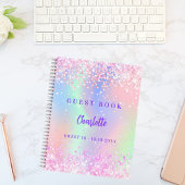ゲストブックピンクホログラフィック紙吹雪スウィート16 ノートブック