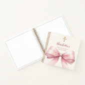 ゲストブックファースト赤面ピンクボウクリーム ノートブック (内部)