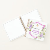 ゲストブックファースト・コミュニオンクレストピンクの花 ノートブック (内部)