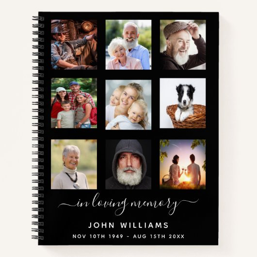 ゲストブックフォトコラージュ黒人追悼式 ノートブック (正面)