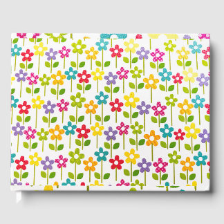 ゲストブックフラワーカラフルデザイン ゲストブック