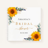 ゲストブックブライダルシャワーひまわりユーカリ ノートブック (正面)
