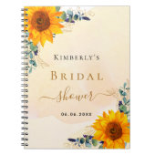 ゲストブックブライダルシャワーひまわりユーカリ ノートブック (正面)