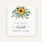 ゲストブックブライダルシャワーひまわりユーカリ ノートブック (正面)