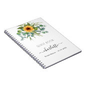 ゲストブックブライダルシャワーひまわりユーカリ ノートブック (右側)