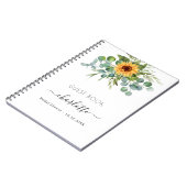 ゲストブックブライダルシャワーひまわりユーカリ ノートブック (左側)