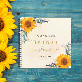 ゲストブックブライダルシャワーひまわりユーカリ ノートブック
