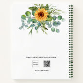 ゲストブックブライダルシャワーひまわりユーカリ ノートブック (裏面)
