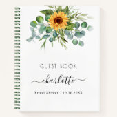 ゲストブックブライダルシャワーひまわりユーカリ ノートブック (正面)