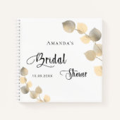 ゲストブックブライダルシャワーゴールデンユーカリ ノートブック (正面)