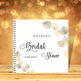 ゲストブックブライダルシャワーゴールデンユーカリ ノートブック