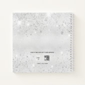 ゲストブックブライダルシャワーシルバーグリッターダスト ノートブック (裏面)