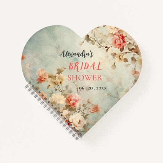 ゲストブックブライダルシャワースパイラルノートブ結婚ック ノートブック (正面)