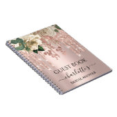 ゲストブックブライダルシャワーバラグリーングリッタードリップ ノートブック (右側)