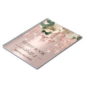 ゲストブックブライダルシャワーバラグリーングリッタードリップ ノートブック (左側)
