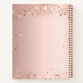 ゲストブックブライダルシャワーバラ金ゴールドスパーク ノートブック (裏面)