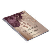 ゲストブックブライダルシャワーバラ金ゴールドドライブフローラ ノートブック (右側)