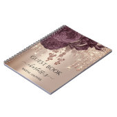 ゲストブックブライダルシャワーバラ金ゴールドドライブフローラ ノートブック (左側)