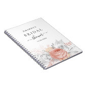 ゲストブックブライダルシャワーバラ金ゴールドフローラ銀 ノートブック (右側)