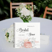 ゲストブックブライダルシャワーバラ金ゴールドフローラ銀 ノートブック