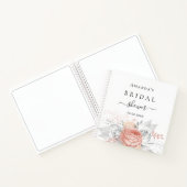 ゲストブックブライダルシャワーバラ金ゴールドフローラ銀 ノートブック (内部)