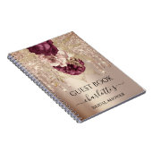 ゲストブックブライダルシャワーバラ金ゴールドマルサラドリップス ノートブック (右側)