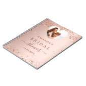 ゲストブックブライダルシャワーバラ金ゴールド写真ハート ノートブック (左側)