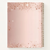 ゲストブックブライダルシャワーバラ金ゴールド写真ハート ノートブック (裏面)