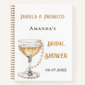 ゲストブックブライダルシャワーパールプロセッコ ノートブック (正面)