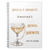 ゲストブックブライダルシャワーパールプロセッコ ノートブック (正面)
