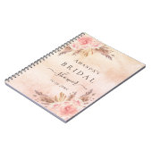 ゲストブックブライダルシャワーピンクの花バラパンパ ノートブック (左側)